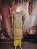 Yellow Floral Printed Cotton Kaftan Suit