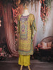 Yellow Floral Printed Cotton Kaftan Suit