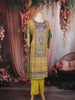 Yellow Floral Printed Cotton Kaftan Suit