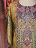Yellow Floral Printed Cotton Kaftan Suit