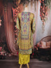 Yellow Floral Printed Cotton Kaftan Suit