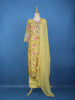 Yellow Floral Printed Cotton Salwar Suit With Dupatta