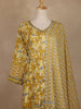 Yellow Floral Printed Cotton Salwar Suit With Dupatta