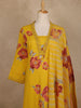 Yellow Floral Printed Cotton Salwar Suit With Dupatta