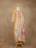 Yellow Floral Printed Cotton Salwar Suit With Dupatta - Diadem
