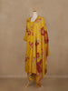 Yellow Floral Printed Cotton Salwar Suit With Dupatta