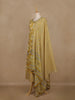 Yellow Floral Printed Cotton Salwar Suit With Dupatta