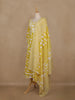 Yellow Floral Printed Cotton Salwar Suit With Dupatta