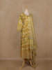 Yellow Floral Printed Cotton Salwar Suit With Dupatta