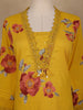 Yellow Floral Printed Cotton Salwar Suit With Dupatta