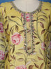 Yellow Floral Printed Cotton Salwar Suit With Dupatta