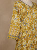 Yellow Floral Printed Cotton Salwar Suit With Dupatta