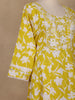Yellow Floral Printed Cotton Salwar Suit With Dupatta