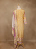 Yellow Floral Printed Cotton Salwar Suit With Dupatta - Diadem