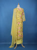 Yellow Floral Printed Cotton Salwar Suit With Dupatta