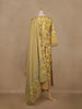 Yellow Floral Printed Cotton Salwar Suit With Dupatta