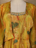 Yellow Floral Printed Crepe Gown