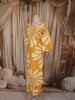 Yellow Floral Printed Design Cotton Straight Cut Salwar Suit