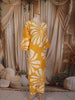 Yellow Floral Printed Design Cotton Straight Cut Salwar Suit
