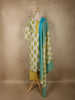 Yellow Floral Printed Design Cotton Straight Cut Salwar Suit with Dupatta