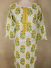 Yellow Floral Printed Design Cotton Straight Cut Salwar Suit with Dupatta