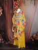 Yellow Floral Printed Design Georgette Kids Palazzo Suit with kids Potli Bag