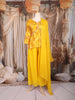 Yellow Floral Printed Design Peplum Top Palazzo Suit with Dupatta