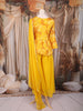 Yellow Floral Printed Design Peplum Top Palazzo Suit with Dupatta