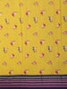 Yellow Floral Printed Kota Cotton Saree with Contrast Woven Border