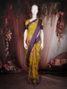 Yellow Floral Printed Kota Cotton Saree with Contrast Woven Border