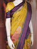 Yellow Floral Printed Kota Cotton Saree with Contrast Woven Border