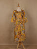 Yellow Floral Printed Rayon Kurti - Diadem