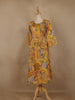 Yellow Floral Printed Rayon Kurti - Diadem