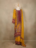 Yellow Floral Printed Synthetic Palazzo Salwar Suit