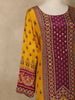 Yellow Floral Printed Synthetic Palazzo Salwar Suit