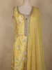 Yellow Floral Sequins And Beads Embroidered Design Organza Palazzo Suit with Dupatta