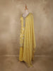 Yellow Floral Sequins And Beads Embroidered Design Organza Palazzo Suit with Dupatta