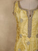 Yellow Floral Sequins And Beads Embroidered Design Organza Palazzo Suit with Dupatta