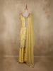 Yellow Floral Sequins And Beads Embroidered Design Organza Palazzo Suit with Dupatta