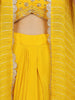 Yellow Floral Sequins Embroidered Chiffon Skirt Top