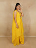 Yellow Floral Sequins Embroidered Chiffon Skirt Top