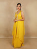 Yellow Floral Sequins Embroidered Chiffon Skirt Top