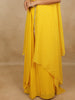 Yellow Floral Sequins Embroidered Chiffon Skirt Top