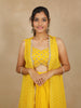 Yellow Floral Sequins Embroidered Chiffon Skirt Top