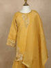 Yellow Floral Sequins Embroidered Kids Tissue Silk Palazzo suit with Dupatta