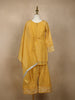 Yellow Floral Sequins Embroidered Kids Tissue Silk Palazzo suit with Dupatta