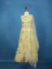 Yellow Floral Sequins Embroidered Net Kids Lehenga With Dupatta