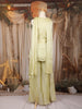 Yellow Floral Sequins Embroidered Organza Palazzo Suit