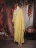 Yellow Floral Sequins Embroidered Tissue Silk Sharara Suit With Dupatta