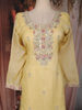 Yellow Floral Sequins Embroidered Tissue Silk Sharara Suit With Dupatta